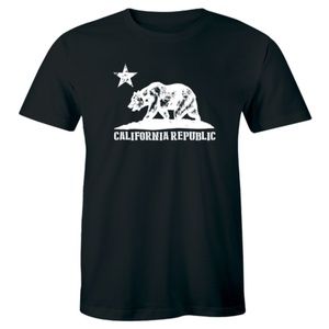 California Republic State Distressed Bear T-shirt